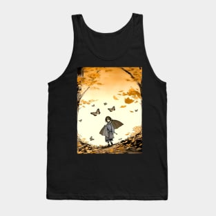 Autumn: Autumn Girl on a Dark Background Tank Top